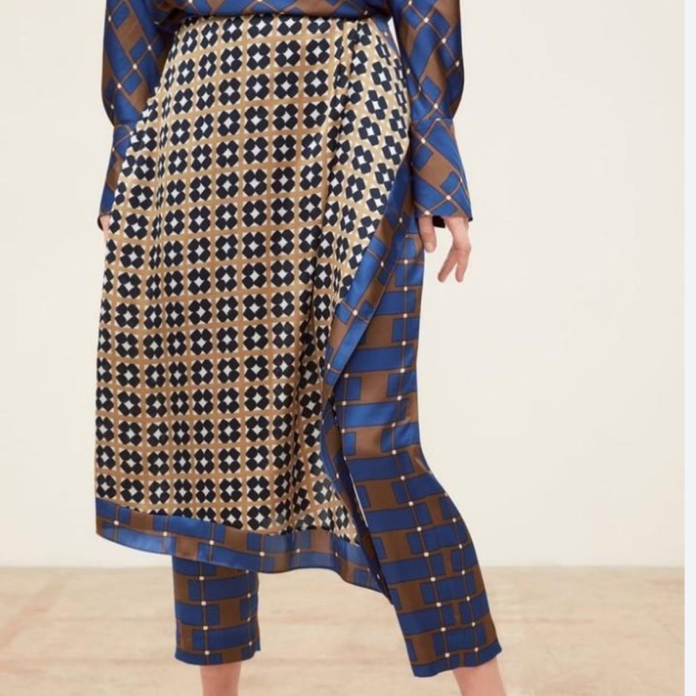 Zara Wrap Style Dress Pants - Geometric Pattern S - Picture 2 of 9